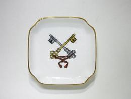 リチャードジノリ・ジュビレオコレクション　9cm極小角皿教皇紋章・鍵 25%Off