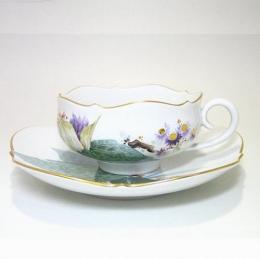 マイセン　【水辺の花・500310】　ティーカップ&ソーサー ・23633-12　10%Off