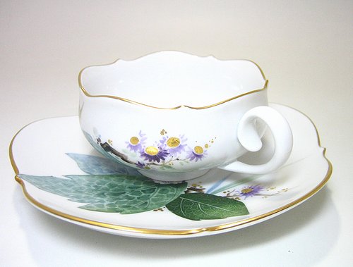 マイセン　【水辺の花・500310】　ティーカップ&ソーサー ・23633-12　10%Off