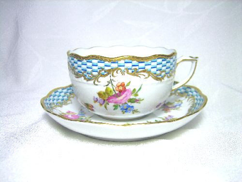 ヘレンド  ターコイズエンブレム　【創立175周年記念品】　ティーカップ&ソーサー　724　0724