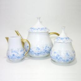 ジョルジュボワイエ・リヴィエラブルー　ティーポット・クリーマー・シュガー　30%Off