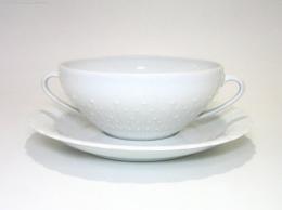 ジョルジュボワイエ・ディアデムホワイト　　スープカップ&ソーサー　20%Off